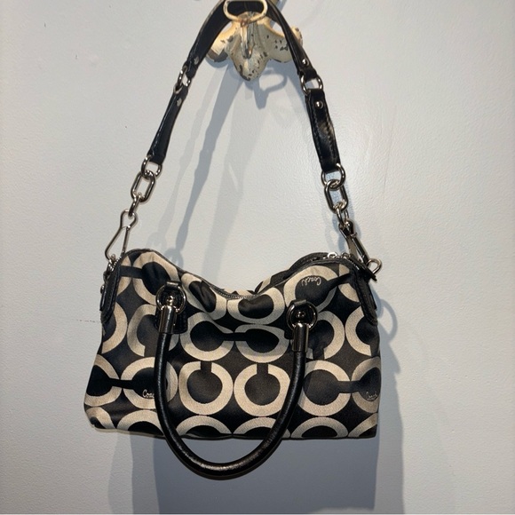Coach Kristin Purse Graphic Jacquard Shoulder Bag‎ Opa Print Chain Link Bag Y2K - Picture 2 of 16